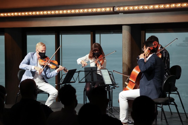 Australian String Quartet perform at the Utzon Room, Sydney Opera House, 22 February 2022.