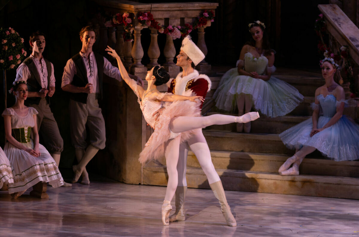 Neneka Yoshitda and Vito Bernasconi in Queensland Ballet's The Sleeping Beauty, performed at HOTA - Home of the Arts, February 2022.