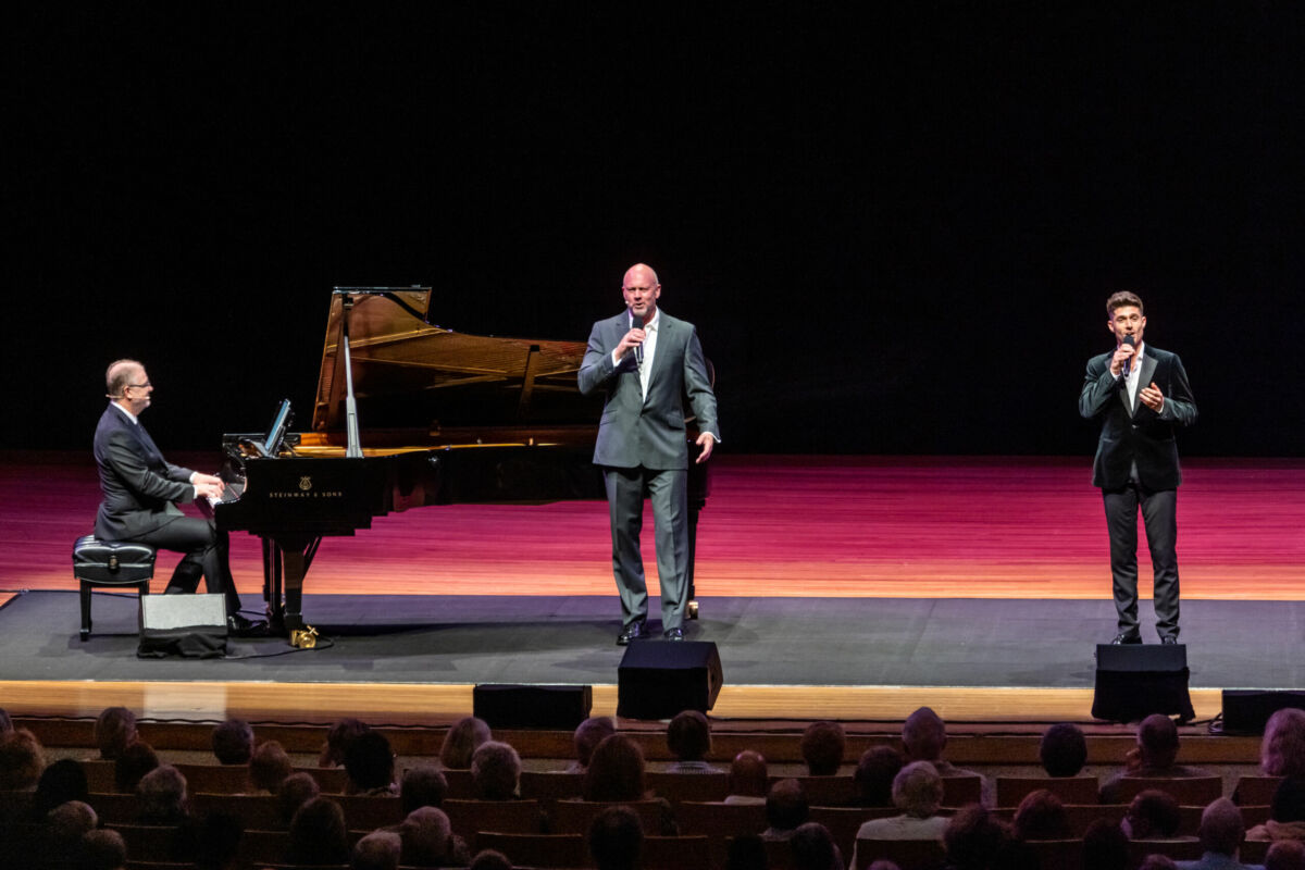 Teddy Tahu-Rhodes, Josh Piterman and Guy Noble in Concert at Concert Hall, QPAC, Brisbane, 7 May 2022.