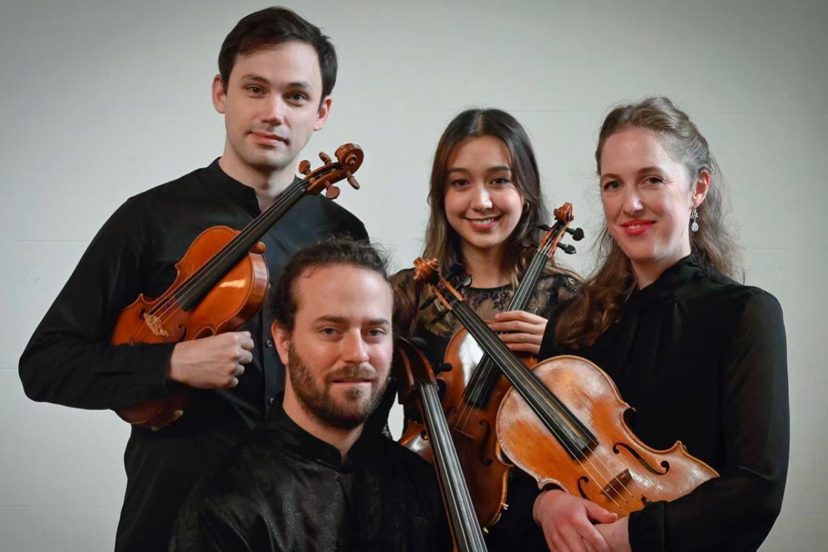 The Alma Moodie Quartet (violinists Kristian Winther and Anna da Silva Chen, violist Alexina Hawkins and cellist Thomas Marlin). Source: Facebook.